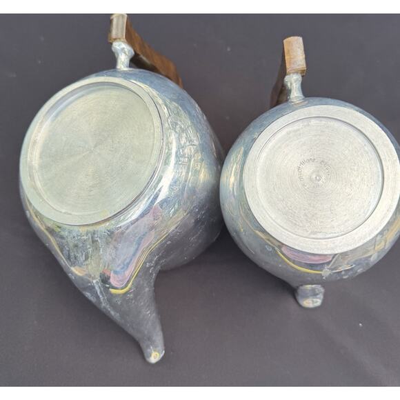 Vtg Picquot Ware Tea & Coffee Pots Wood Handle Mid Century Modern MCM England - Picture 10 of 12